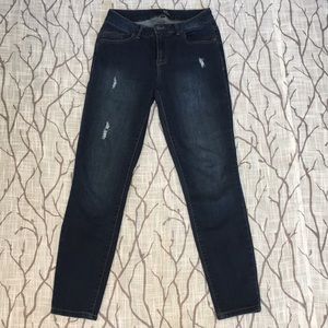1822 Brand Dark Wash Distressed Skinny Jeans